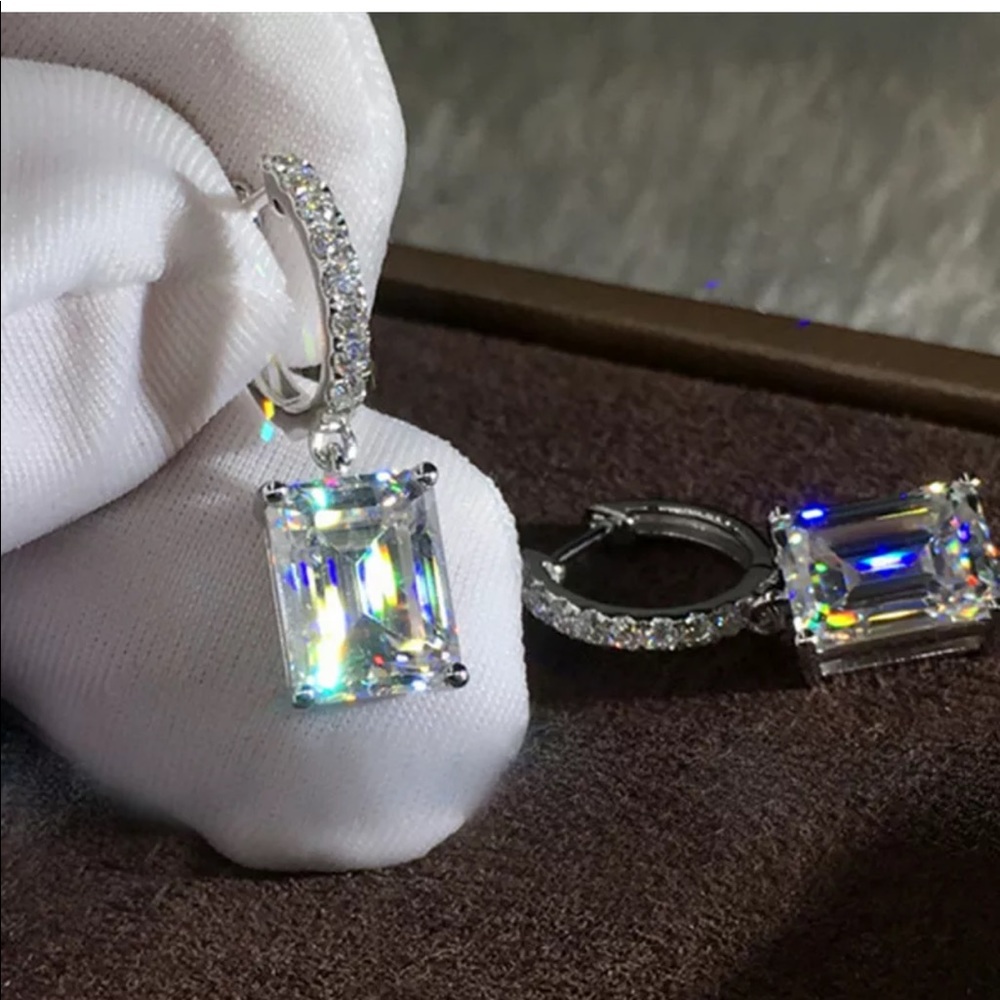 New elegant 925 silver drop earrings for women - Picture 2 of 3